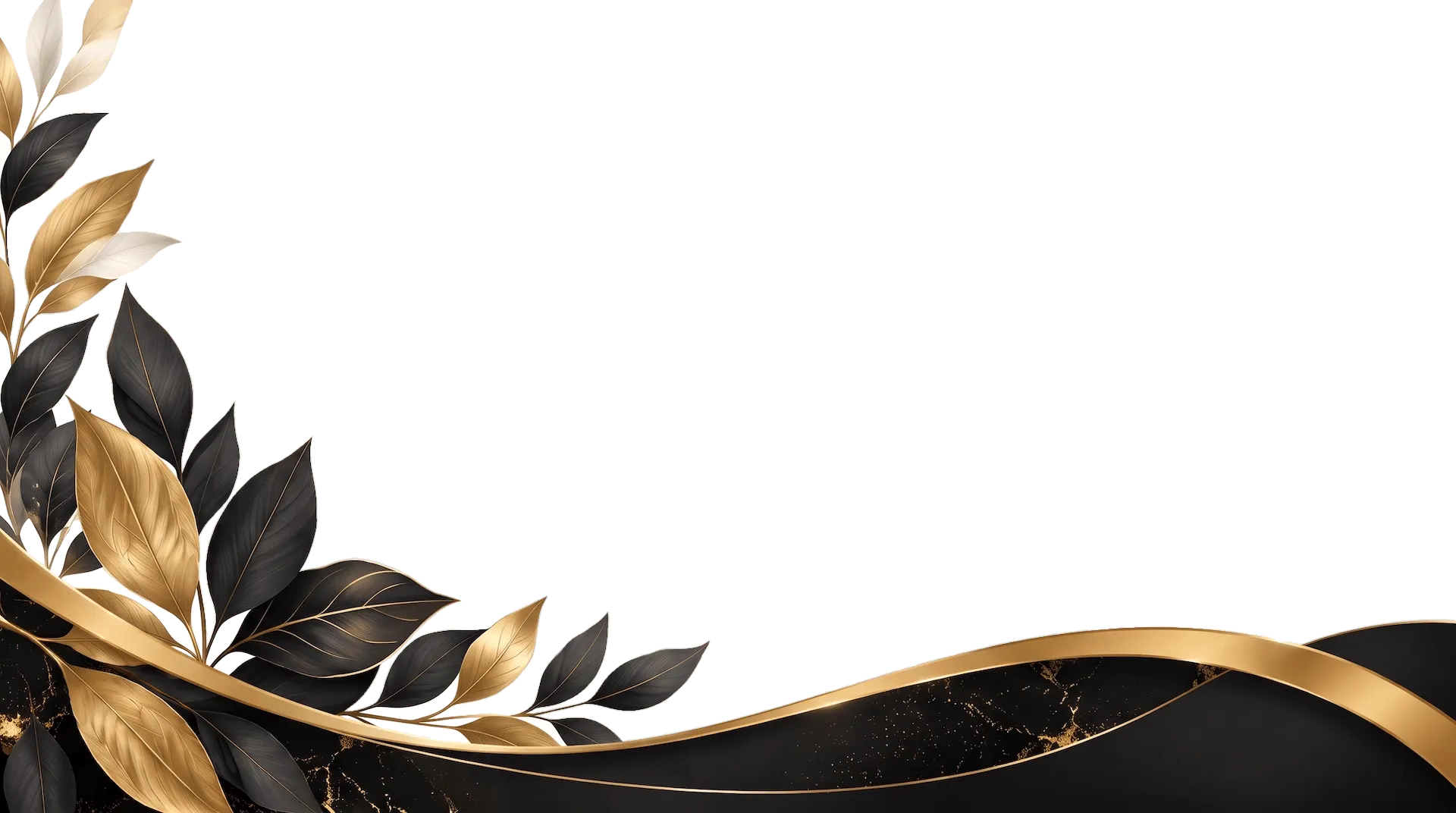 Botanical Gold Accents and Wave Ribbon